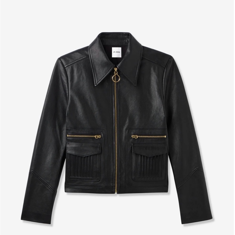 St. John Collection Black Leather Jacket